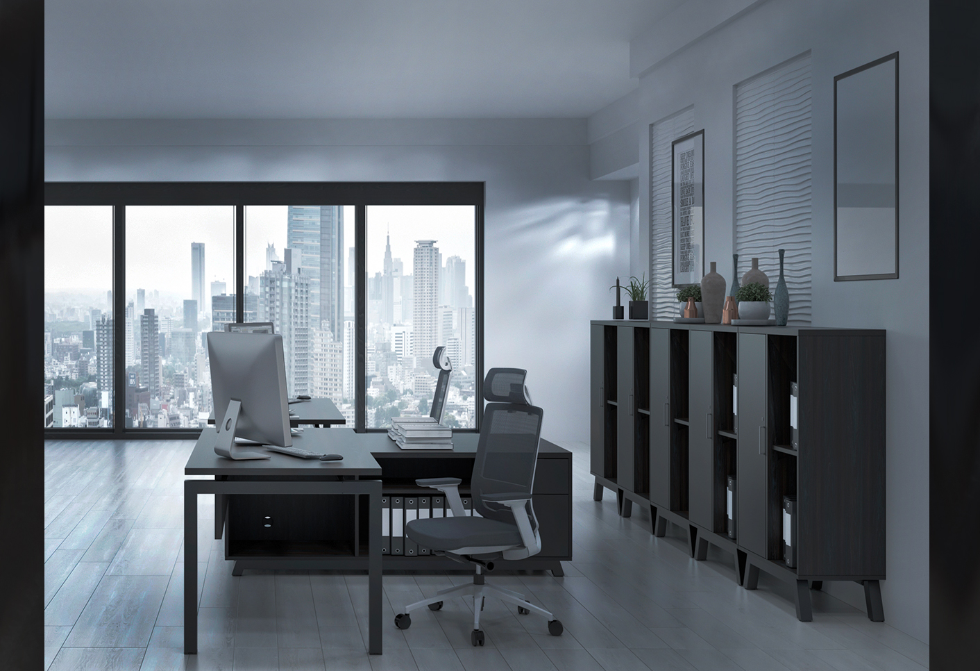 escritorio y silla de oficina