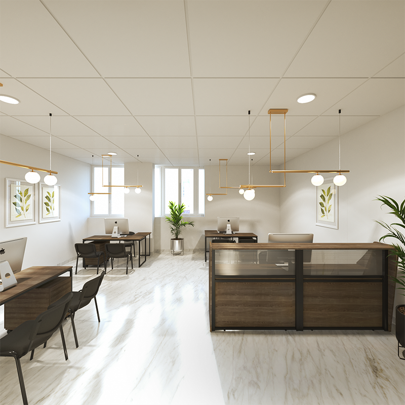 img Renders Ambientados Italia COLECCION ITALIA Recepcion Recta Policarbonato 554 SEVEN Modulo L SV751 SiTT Silla Genova N122